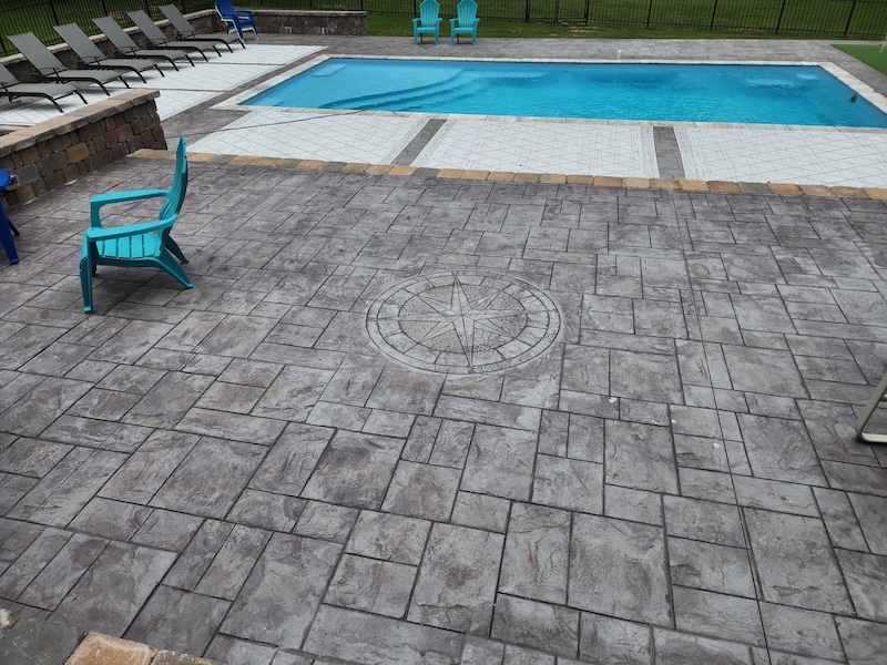 Stamped Concrete Pool Deck
