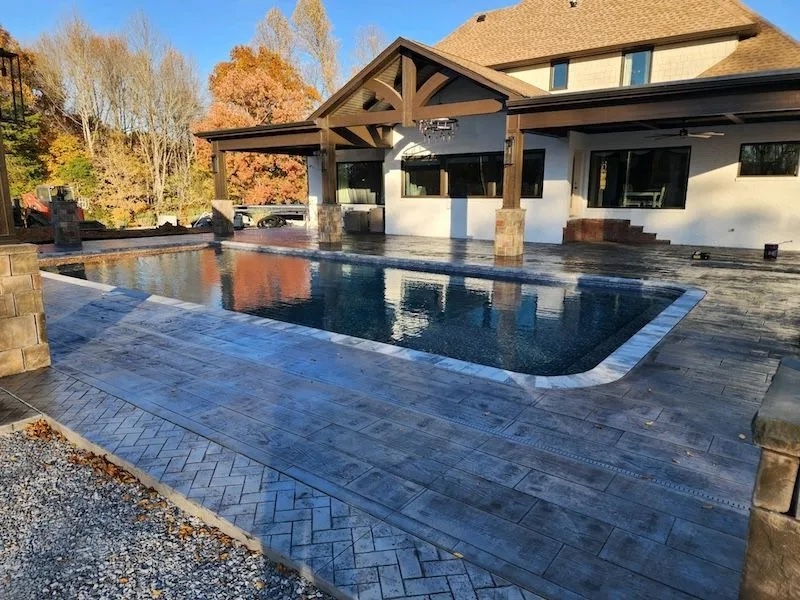 Stamped Concrete Pool Deck